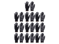 10 Pares Luvas Antiestáticas Antiderrapantes de Nylon com Cola Pu para Oficina Mecânica e Trabalho Seguro | S/MARCA