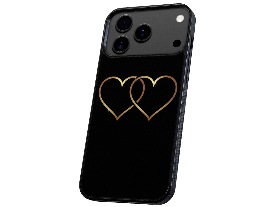 Capa Para Iphone 17 Pro Com Estampa De Dois Corações