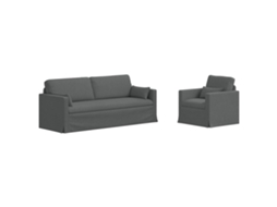 Maison Exclusive - Conjunto De Sofás 2 Unid. Cinza Escuro Tecido