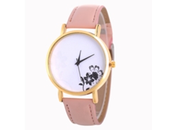 Reloj De Cuarzo Con Correa De Cuero Simple Y Moderno Para Mujer (rosa)