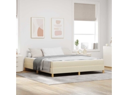 Vidaxl Cama Box Com Colchão Creme 180 X 200 Cm Tecido