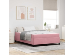 Vidaxl Estrutura Da Cama Rosa 160 X 200 Cm Tecido