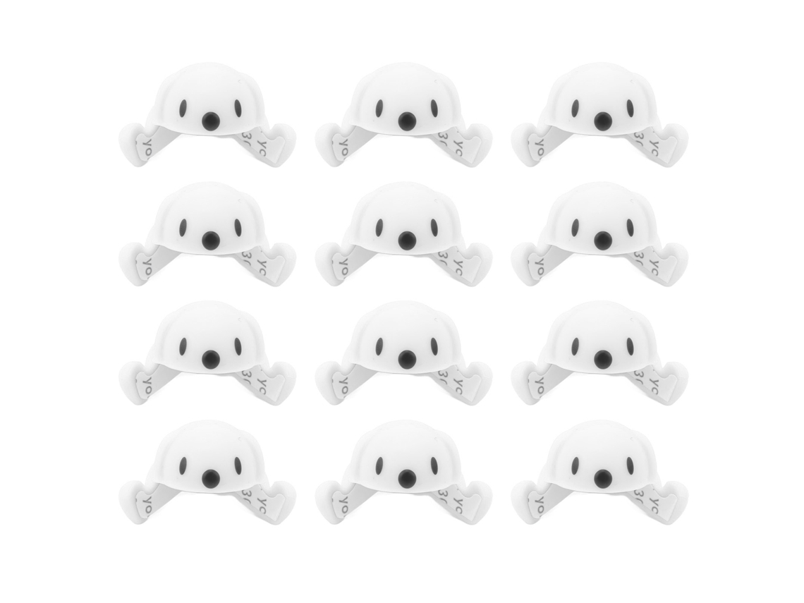 Mali 12pcs Proteção de Canto para Bebê Animal Silicone Adesivo Cachorro Mesa Branco