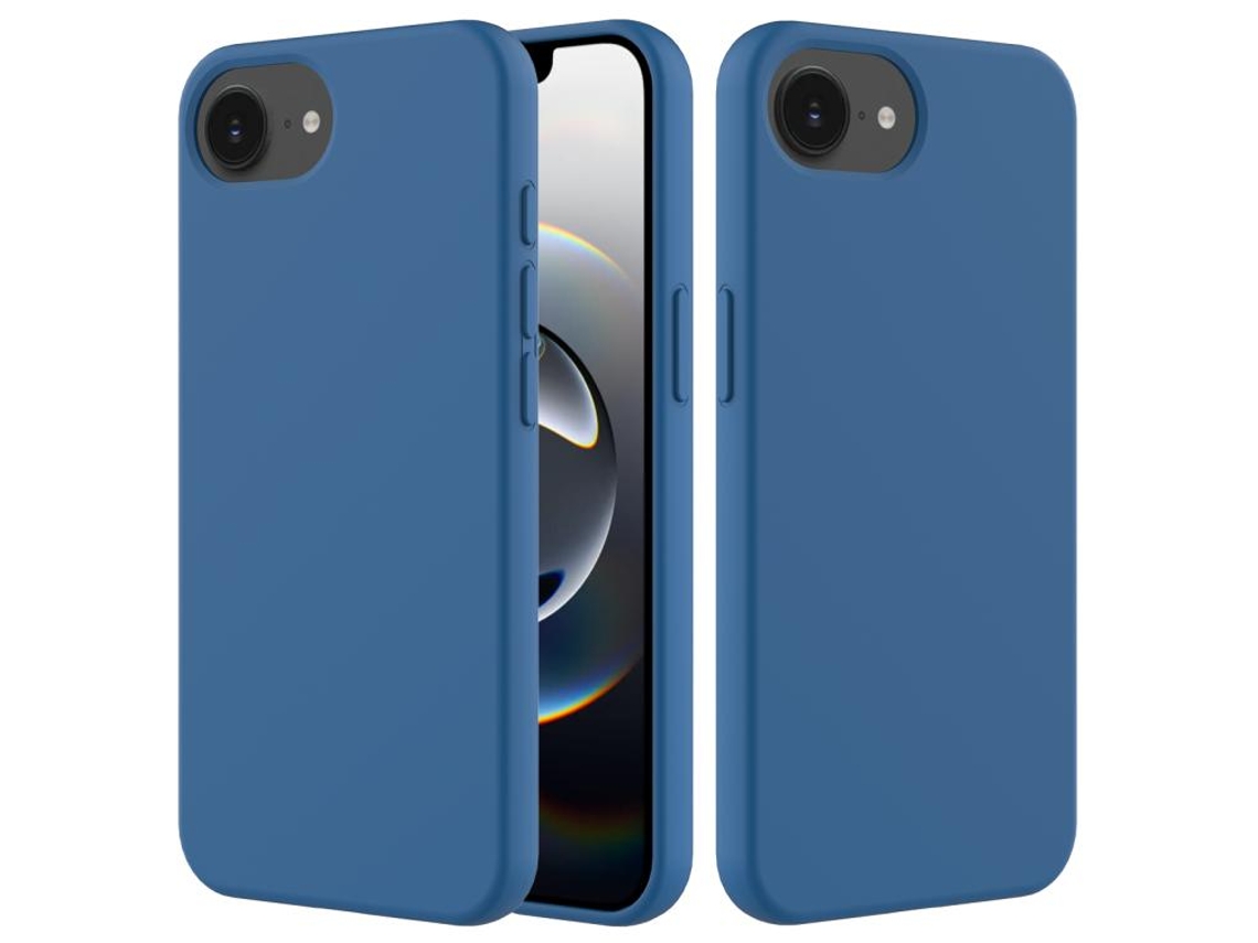Capa De Silicone Para Iphone 17e / 16e - Cor Sólida - Azul Cobalto