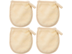 Conjunto de 4 peças reutilizáveis para limpeza facial suave, maquiagem e remoção de pó.