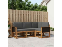 Vidaxl Conjunto De Sofás Para Exterior 4 Unid. Natural E Antracite