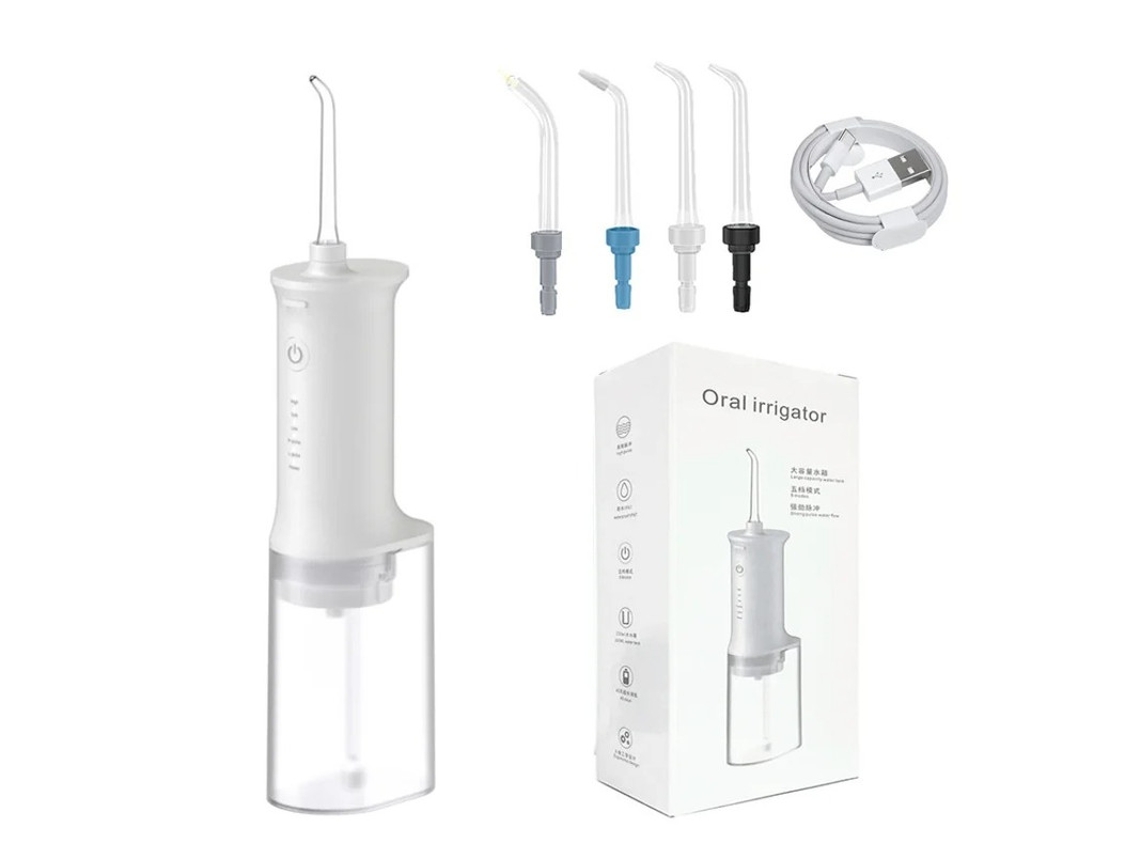 Irrigador Oral Flosser Dental Portátil De Alta Pressão Para Remoção De Manchas E Pedras F305 4 Bicos Yizhood
