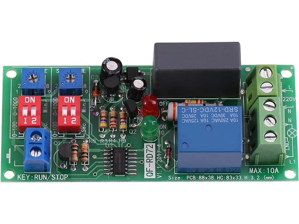 Módulo Temporizador Ac100v-250v Com Ciclo Ajustável Para Testes
