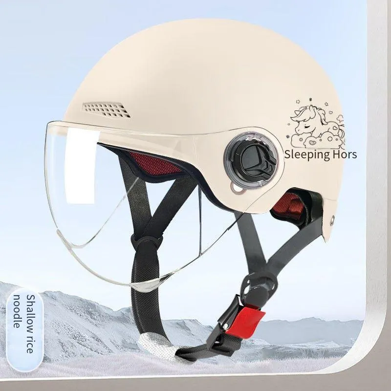 Capacete Moto Elétrica - 28.5 * 25 * 21cm - Pony Bege