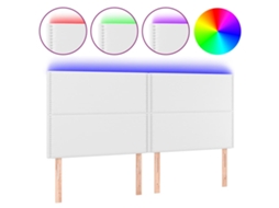 Led Headboard, Led Headboards Vidaxl Branco Couro Artificial (200 X 5 X 118/128 Cm)