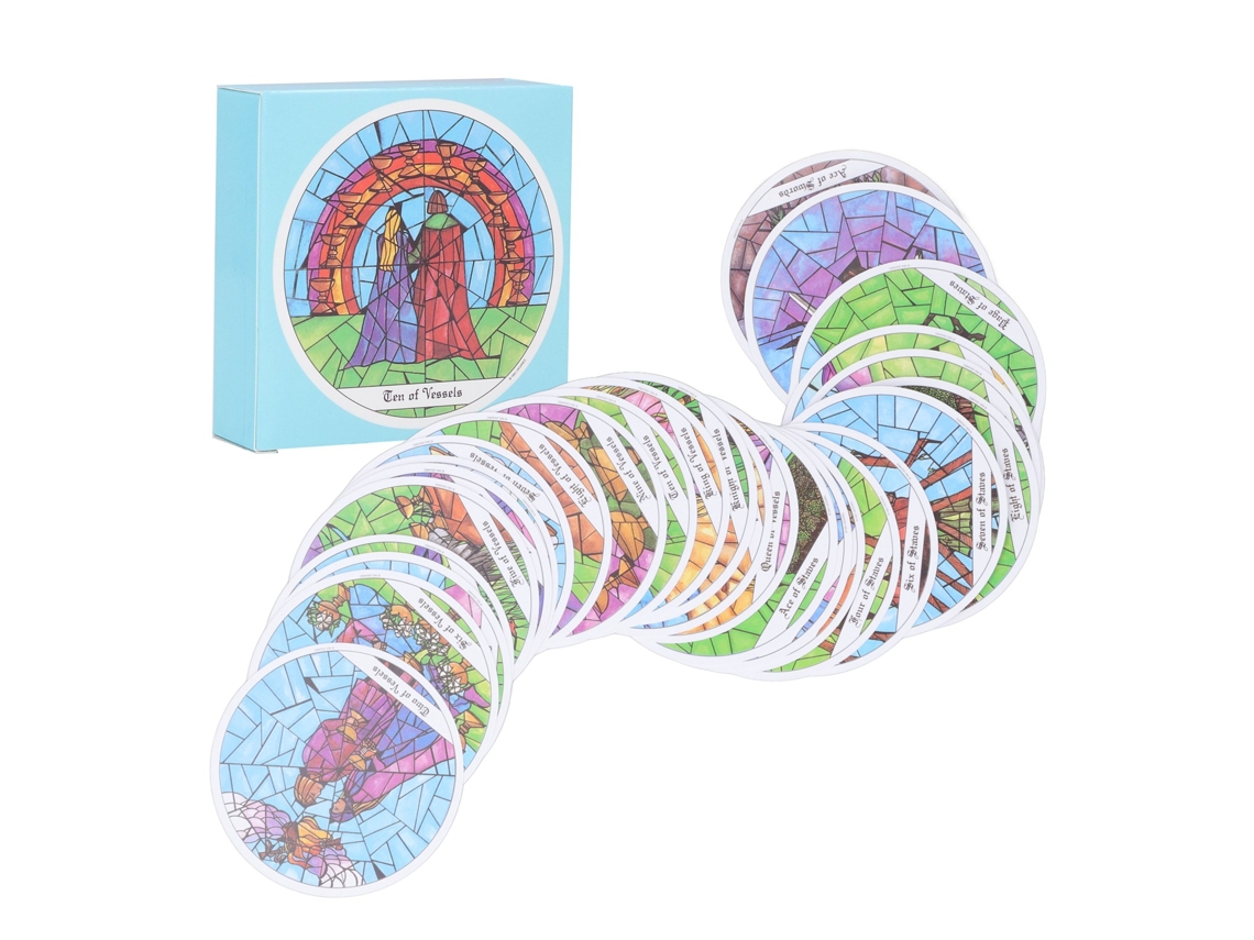 Mali baralho Tarot Redondo para Adivinhação Amor Carreira Jogo Festa Familiar 78 Cartas