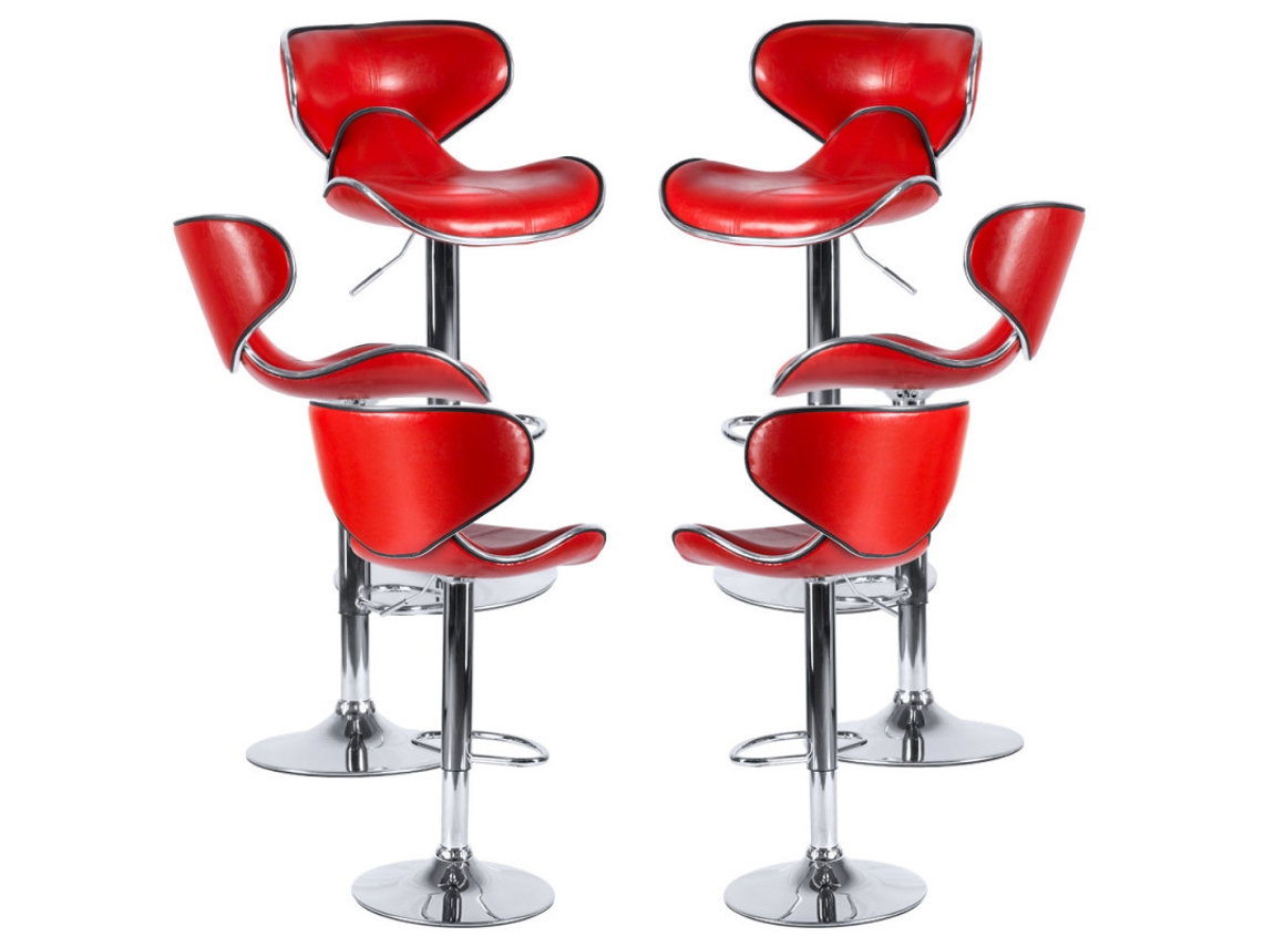 Pack 6 Bancos Lester - Vermelho