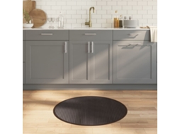 Vidaxl Tapete Redondo 80 Cm Bambu Castanho-escuro