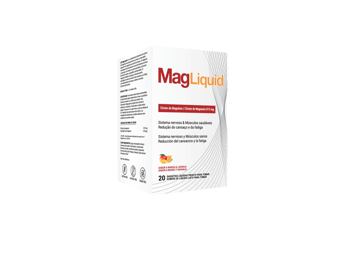 Suplemento alimentar de citrato de magnésio líquido