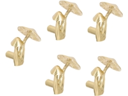 Conjunto De 5 Puxadores De Gaveta Em Latão Dourado Estilo Cogumelo Para Móveis.