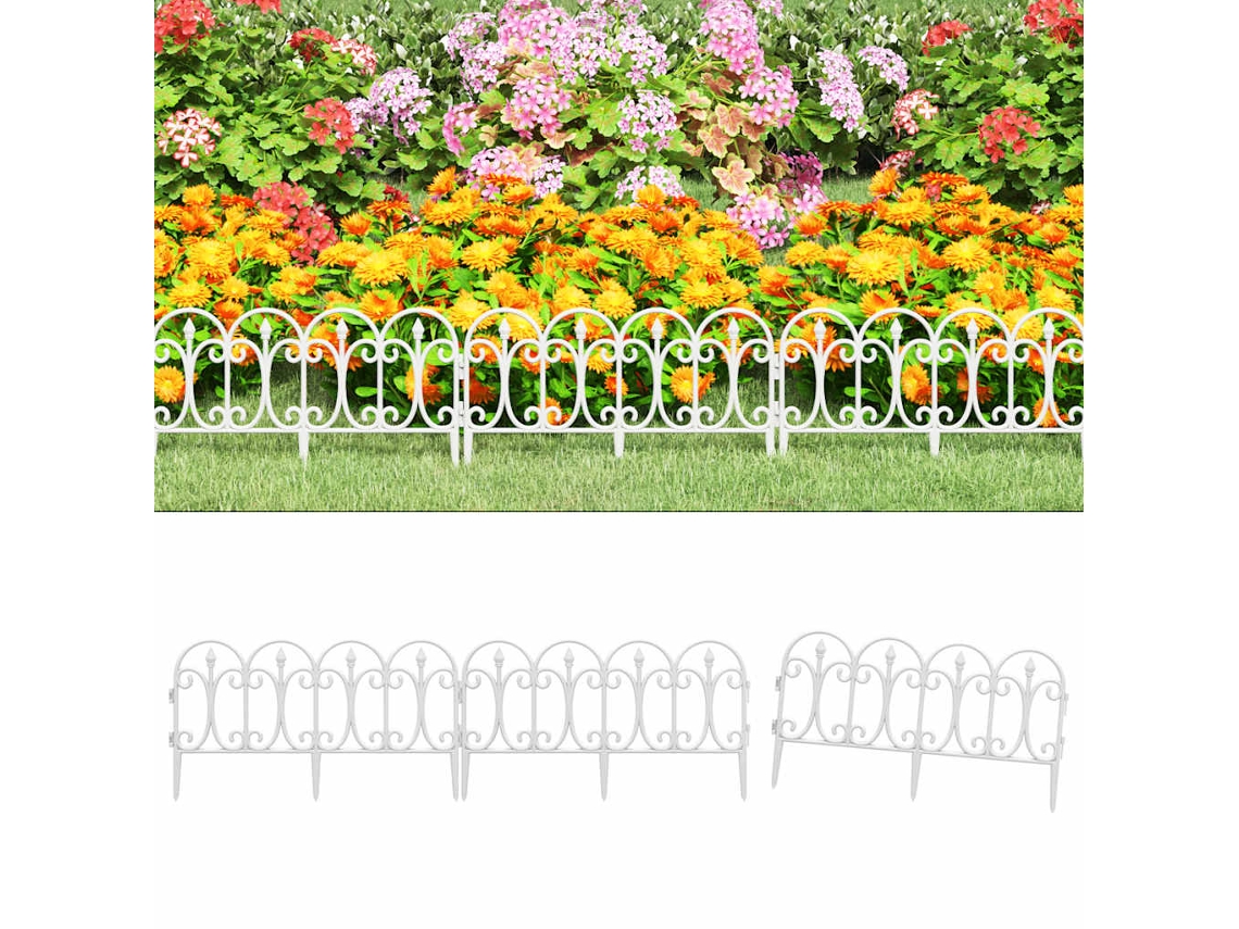 Vidaxl Bordas De Relvado 17 Pcs 10 M Pp Branco