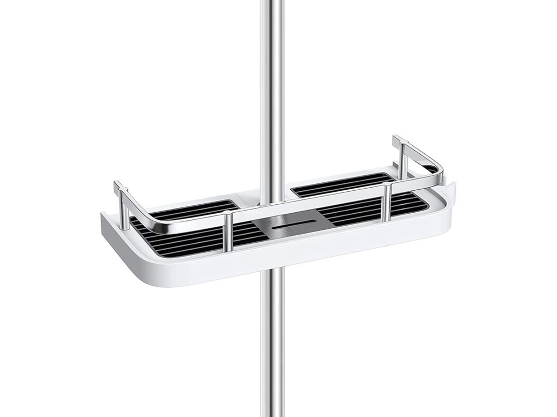 Prateleira De Duche Ajustável Para Barra 19mm-25mm - Organizador Retangular Sem Furos Para Champô E Sabão
