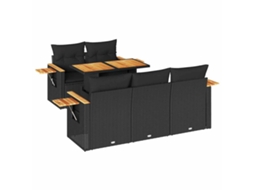 Garden Sofa Set, Garden Sofa Sets Vidaxl Preto Rattan / Vime (n/a)