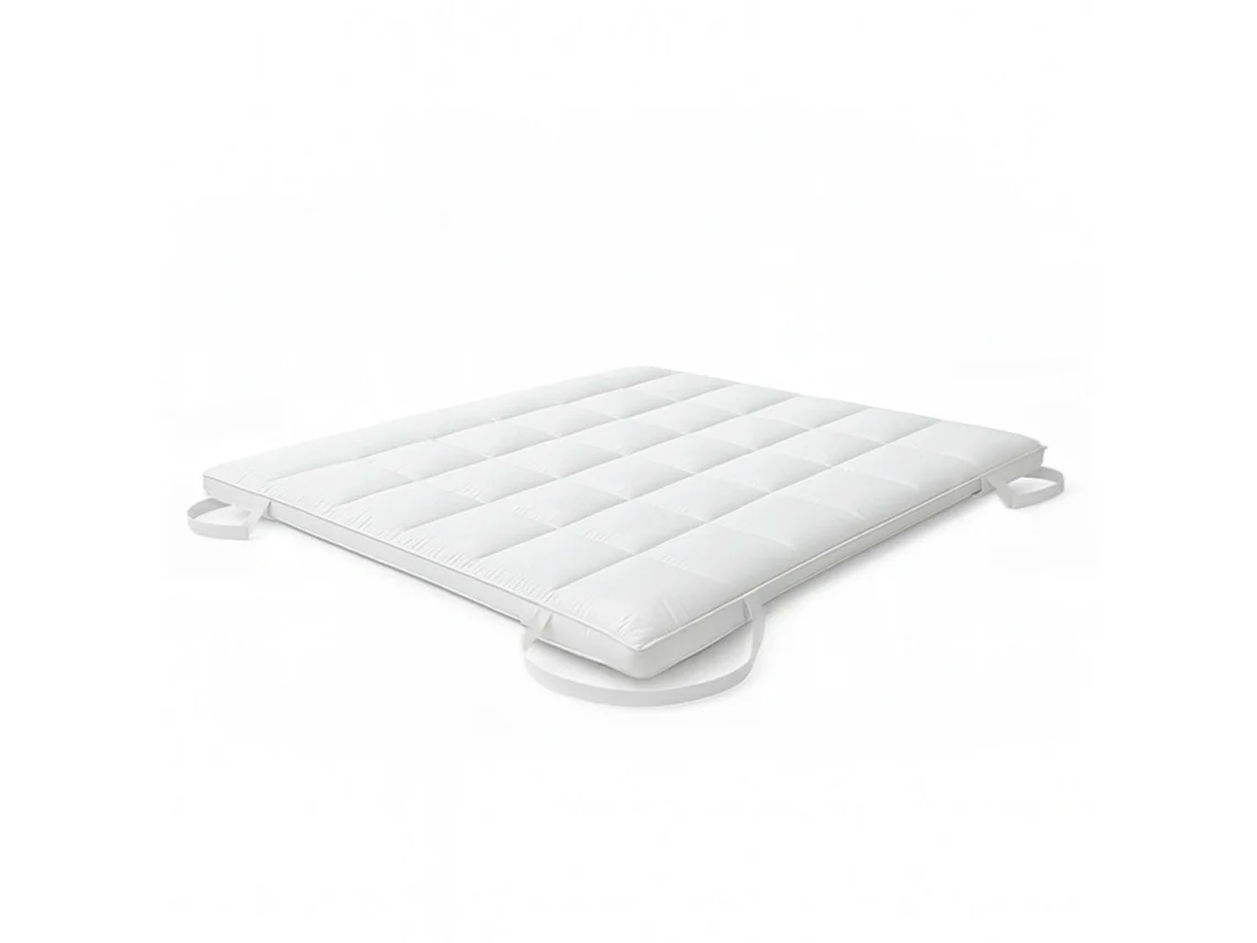 Topper | Protetor De Colchão Acolchoado Com Enchimento 500 G/mâ² | Capa De Microfibra Respirável Com Elásticos Nos Cantos |80x190 The White Stone