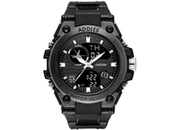 Relógio Eletrônico Multifuncional Esportivo Para Homens Addies My-1818 Com Três Janelas De Led Luminosas, Suporte Para Calendário, Despertador E Cronô