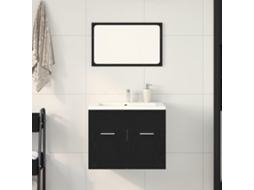 Vidaxl 2 Pcs Conjunto Móveis Casa De Banho Carvalho Preto