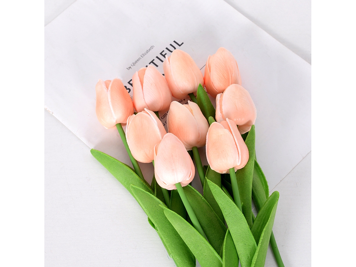 Tulipas Artificiais em Miniatura Feitas de Plástico Pu, Flores de Seda para Comércio Exterior, Casamentos e Decoração de Casa. AQUAFORGE