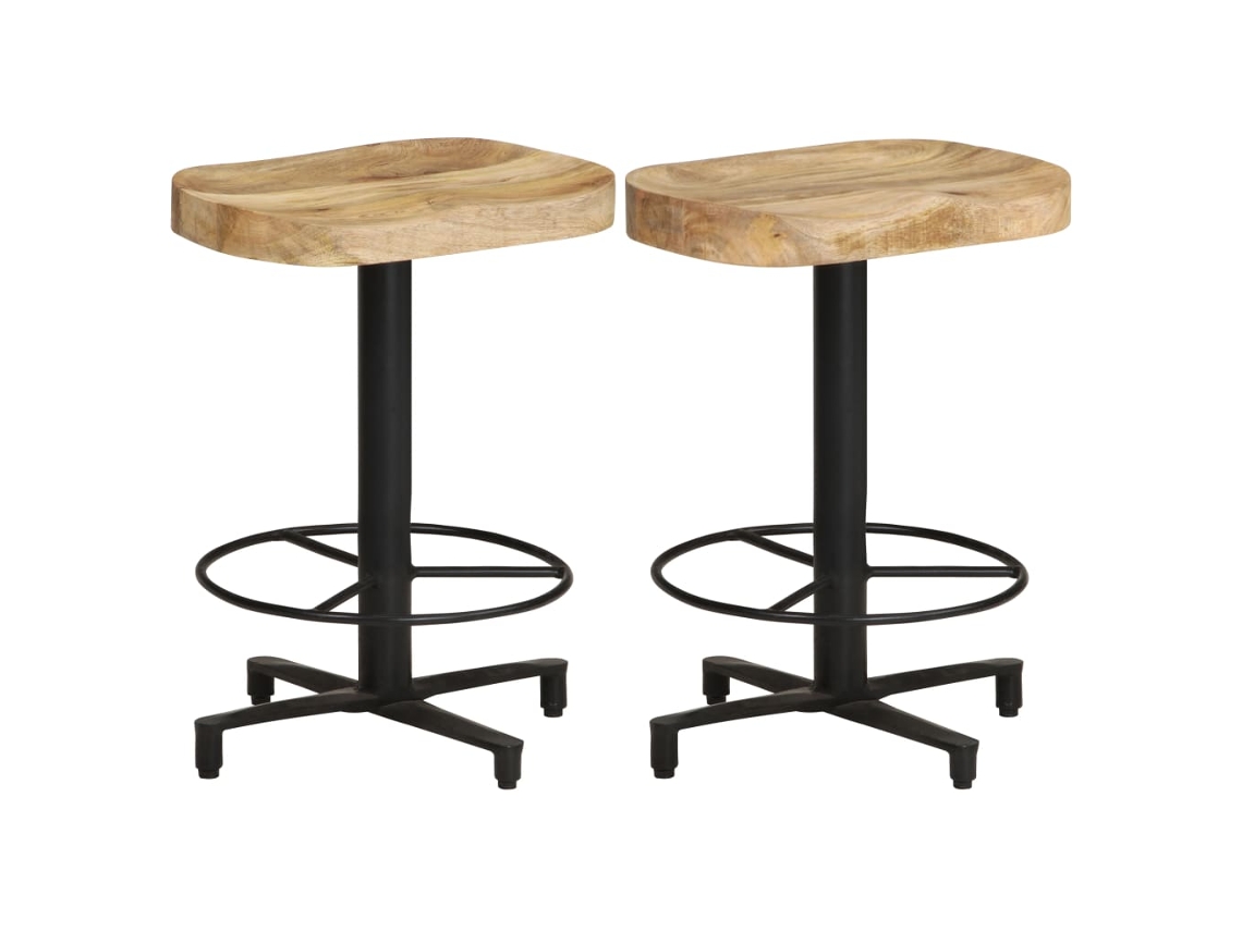 vidaXL Bancos de bar 2 pcs 52 cm madeira de mangueira maciça
