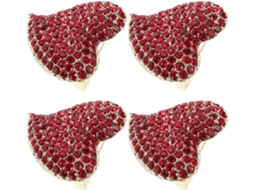 De 4 Broches De Coração Com Cristais Vermelhos Para Mulheres, Acessórios Elegantes Para O Dia Dos Namorados.