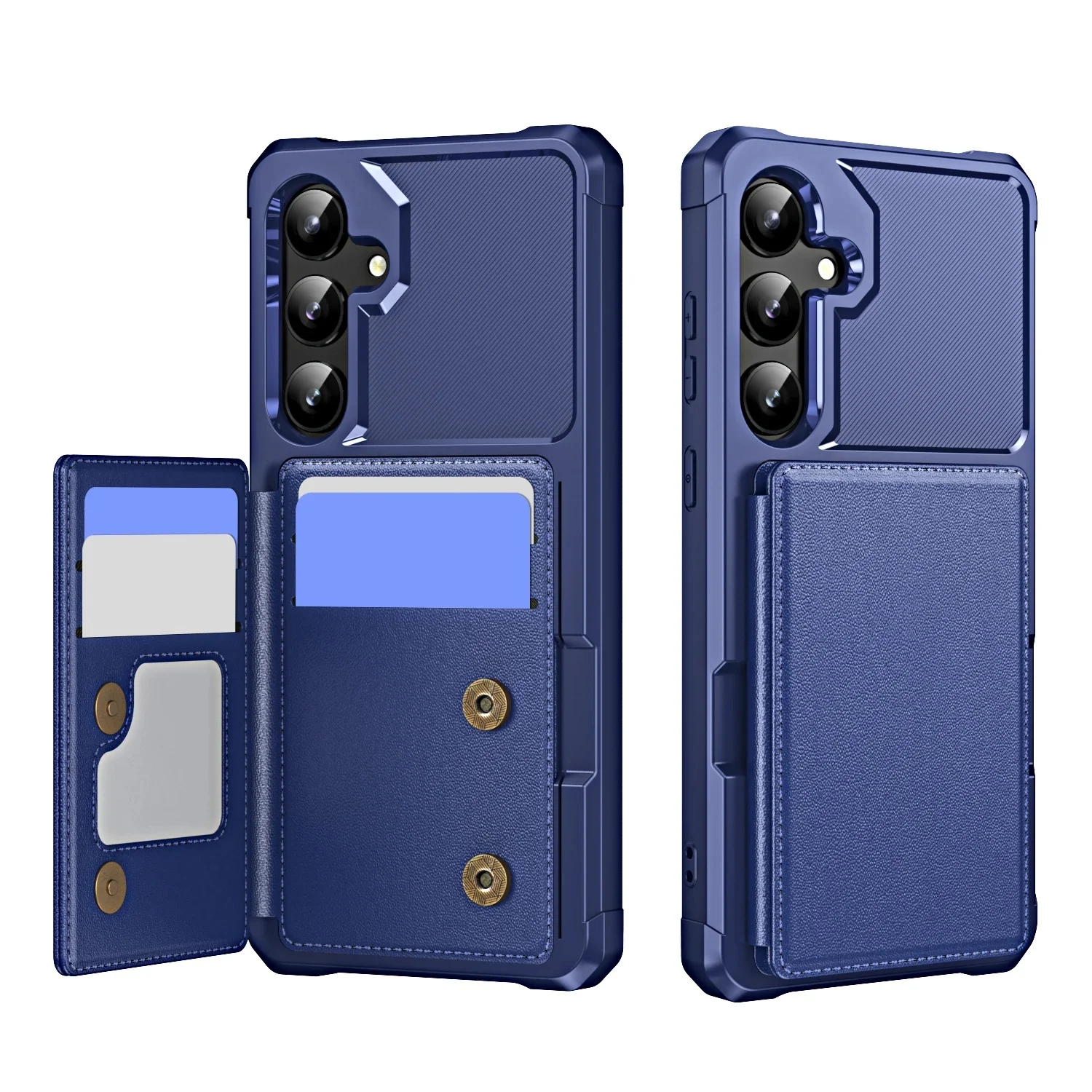 (azul, Galaxy M16) Capa Carteira Em Couro Genuíno Para Samsung