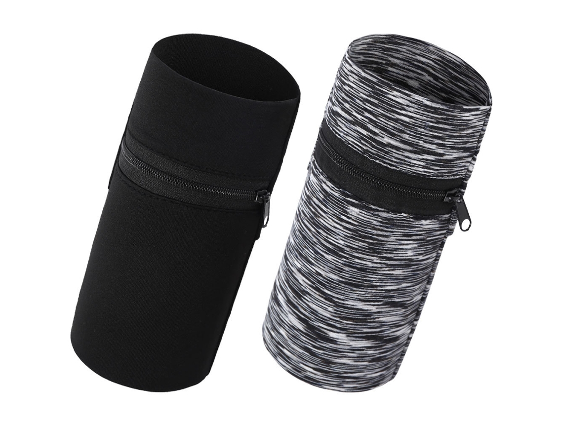 2 Pulseiras Esportivas (preta E Vermelha) 10 * 15cm, Pulseira De Pulso, Carteira De Pulso, Pulseira De Pulso Com Zíper, Pulseira Para Ciclismo E Corri