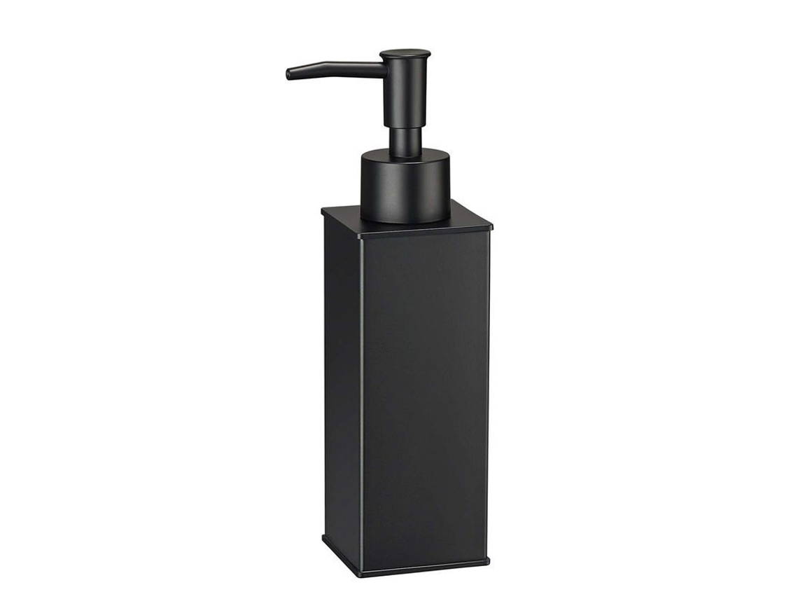 Dispensador de sabonete quadrado 2026, aço inoxidável 304, vertical, preto, para banheiro e cozinha.