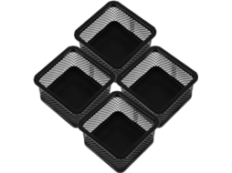 Conjunto de 4 Organizador Mesa Healeved em Ferro com Tela Preta, para Clipes Papel, Armazenamento Confiável e