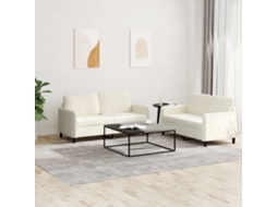 Vidaxl 2 Pcs Conjunto De Sofás Veludo Cor Creme