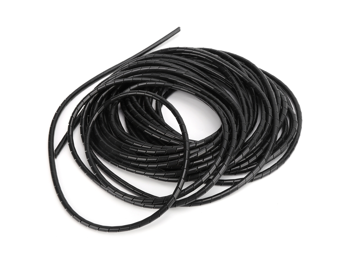 Organizador De Cabos Espiral Flexível Preto 12mm 5m Para Sala Computador-aquaforge