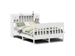 Cama Sem Colchão 150x200 cm Madeira de Pinho Maciça Branco MAISON EXCLUSIVE