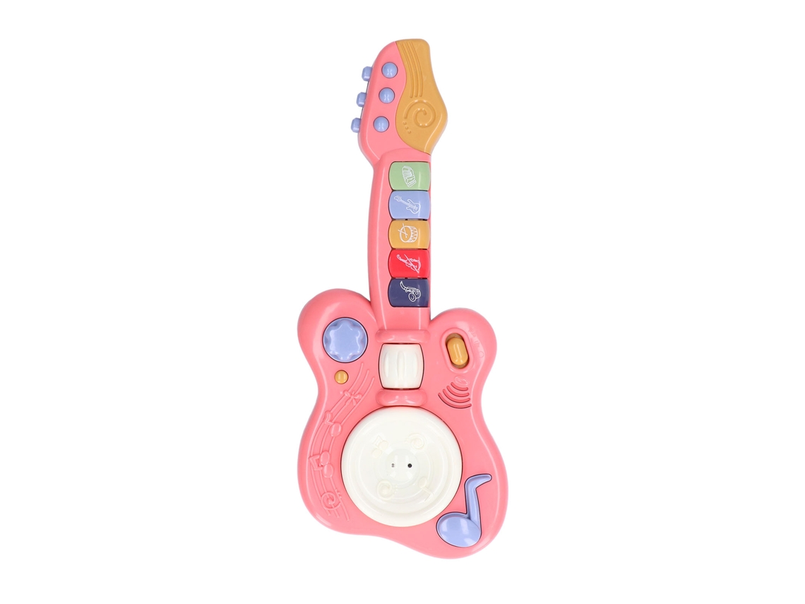 Primerox violão Infantil Musical Bateria Diy Brinquedo Educacional Abs Estilo Fofo Pink para Crianças