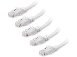 Lurelia Cabo Ethernet Cat 6 Rj45 10 Gbps 550 Mhz Pacote Com 5 Cobre Puro, Para Instalação Limpa
