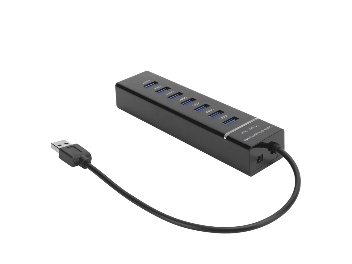 Hub divisor USB 3.0 de 7 portas, alta velocidade 5 Gbps, indicador LED azul, CC 5V Bylp107 S/MARCA