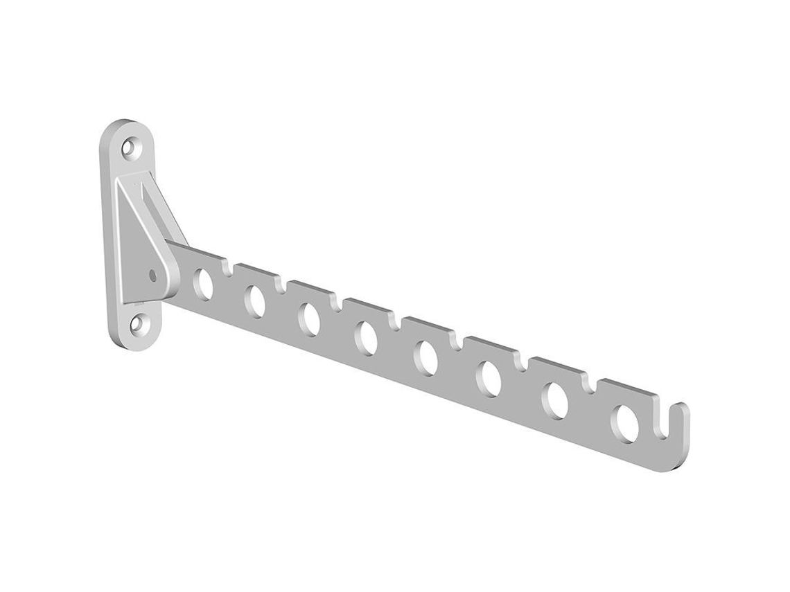 Suporte para Cabides Nova Line, Inclinado, 30cm, Branco, com Parafusos, Capacidade 10kg
