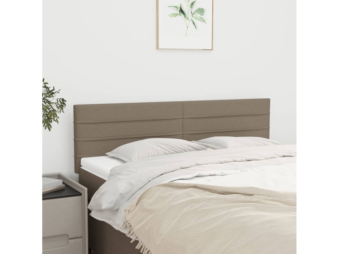 Cabeceira Cama 2 Pcs Tecido 72x5x78/88 Cm Cinzento-acastanhado