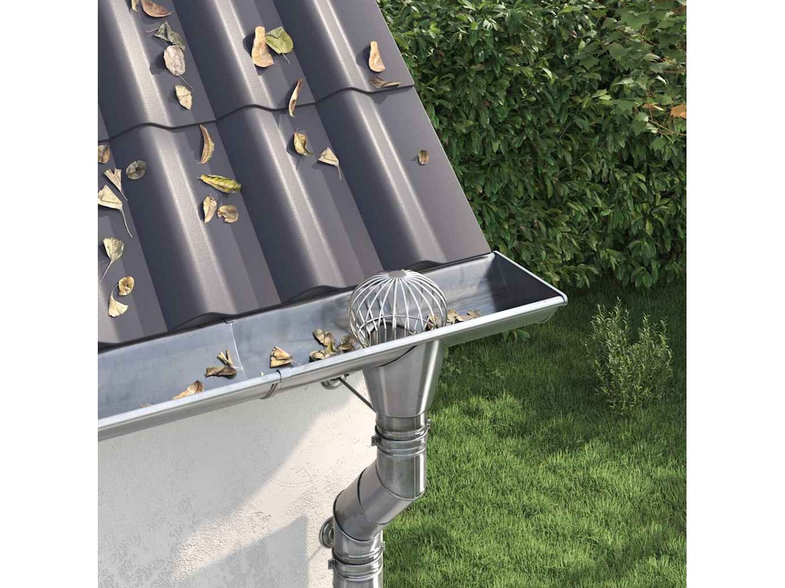 Vidaxl Protetor De Folhas Para Calha 8 Pcs Prateado 160 Mm