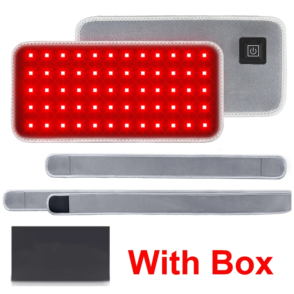 Cinta De Terapia Com Luz Led Vermelha (cinza) Para Alívio Da Dor, Com Eletrodos De Luz Vermelha E Infravermelha De 660 Nm/850 Nm.