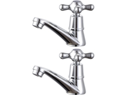 1 Par De Torneiras Misturadoras Para Lavatório, Água Fria E Quente Com Alavancas Cruzadas Banheiro Q36 Db Aquaforge