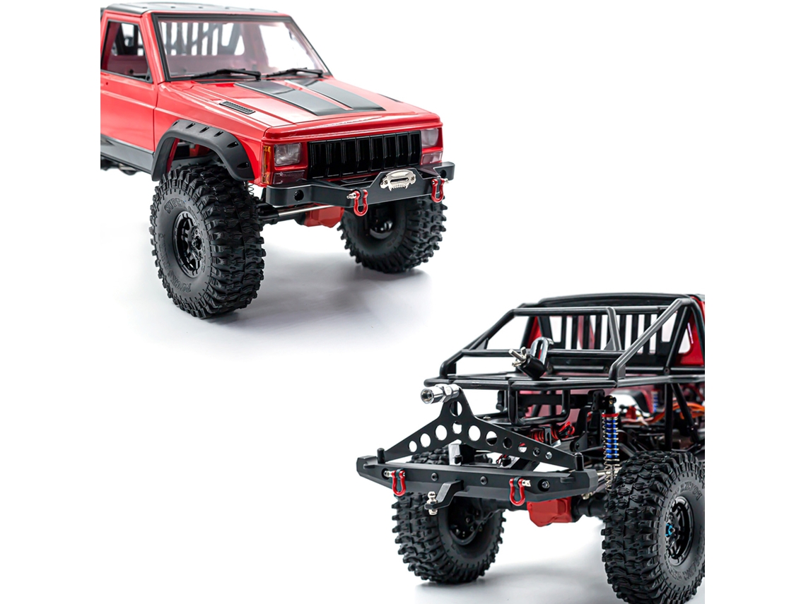Mali conjunto de Para choques Dianteiro e Traseiro com Luzes Led de Alumínio para Carros Rc 1/10 Traxxas Trx 4 Axial Scx10 90046 90047