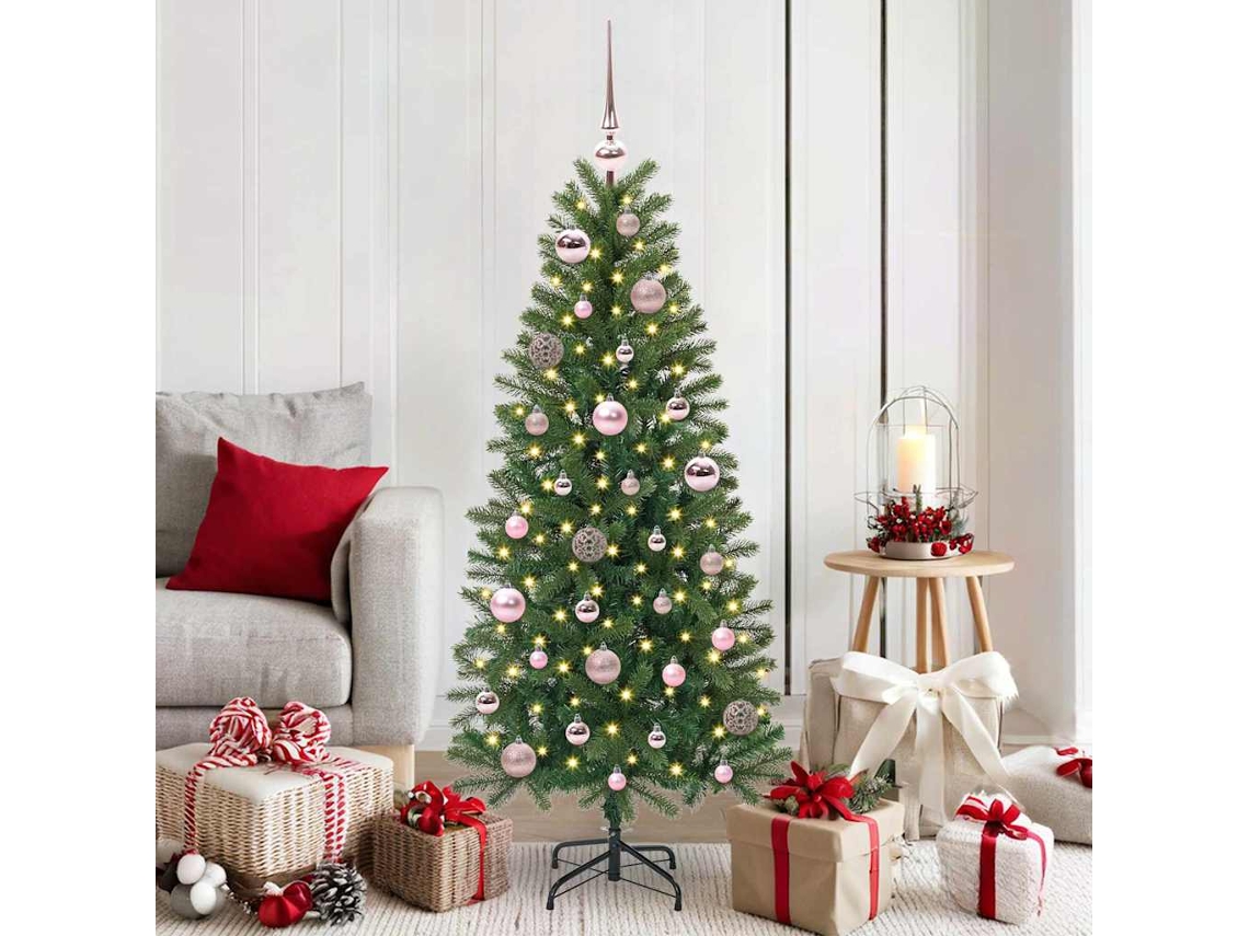 Vidaxl Conjunto De Bolas De Natal 61 Unid. 150 Led Branco Quente