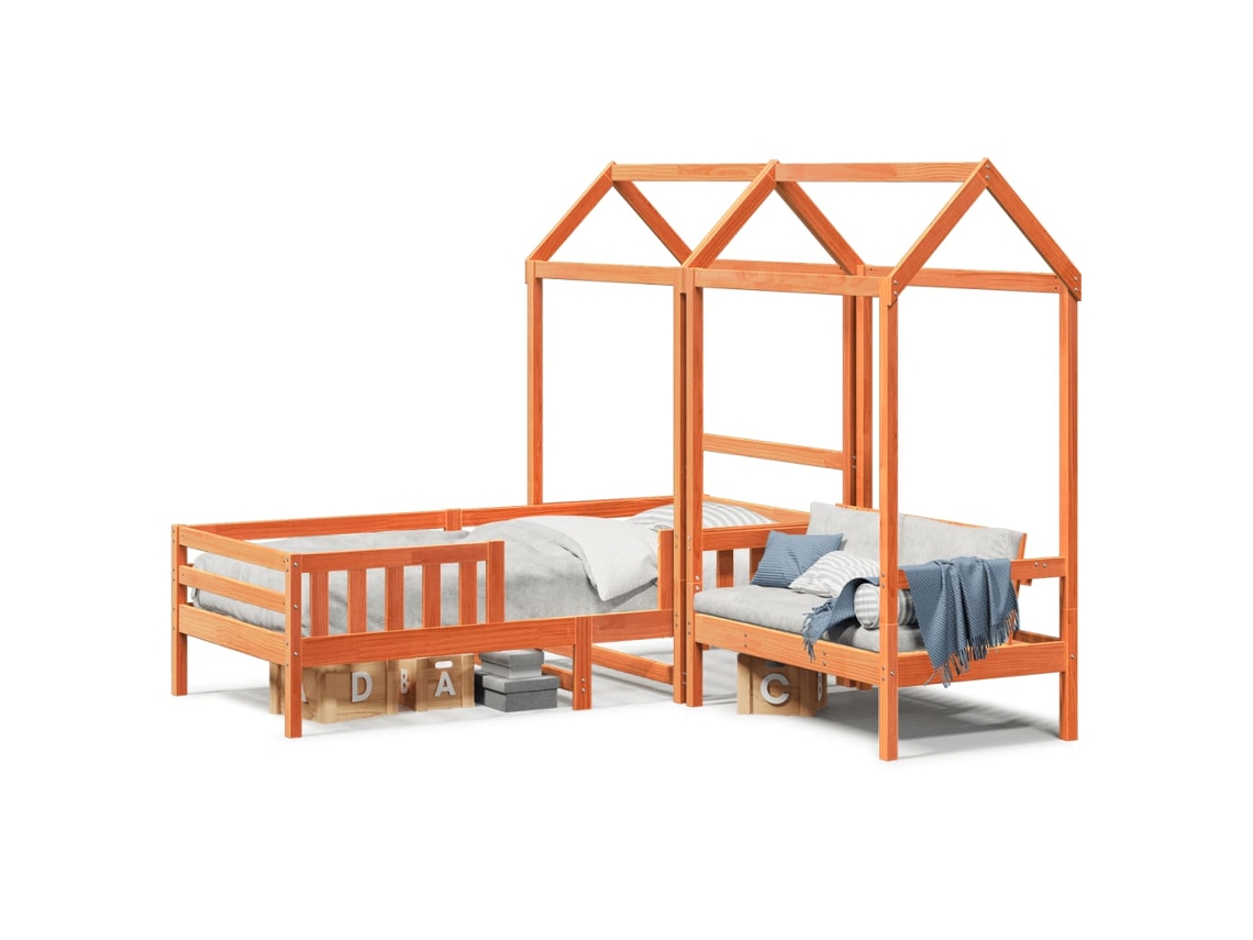 Bed And Bench Set, Bed And Bench Sets Vidaxl Marrom Madeira De Pinho (80 X 200 Cm)