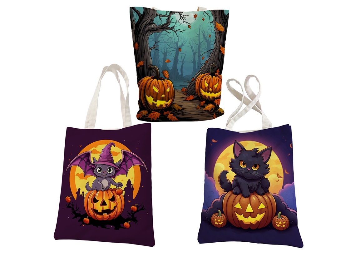 Saco de Halloween Reutilizável Bolsa de Canvas Grande para Crianças NEVEANCE