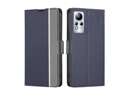 Capa De Couro Com Textura Sarjada E Fivela Lateral Para Infinix Note 11