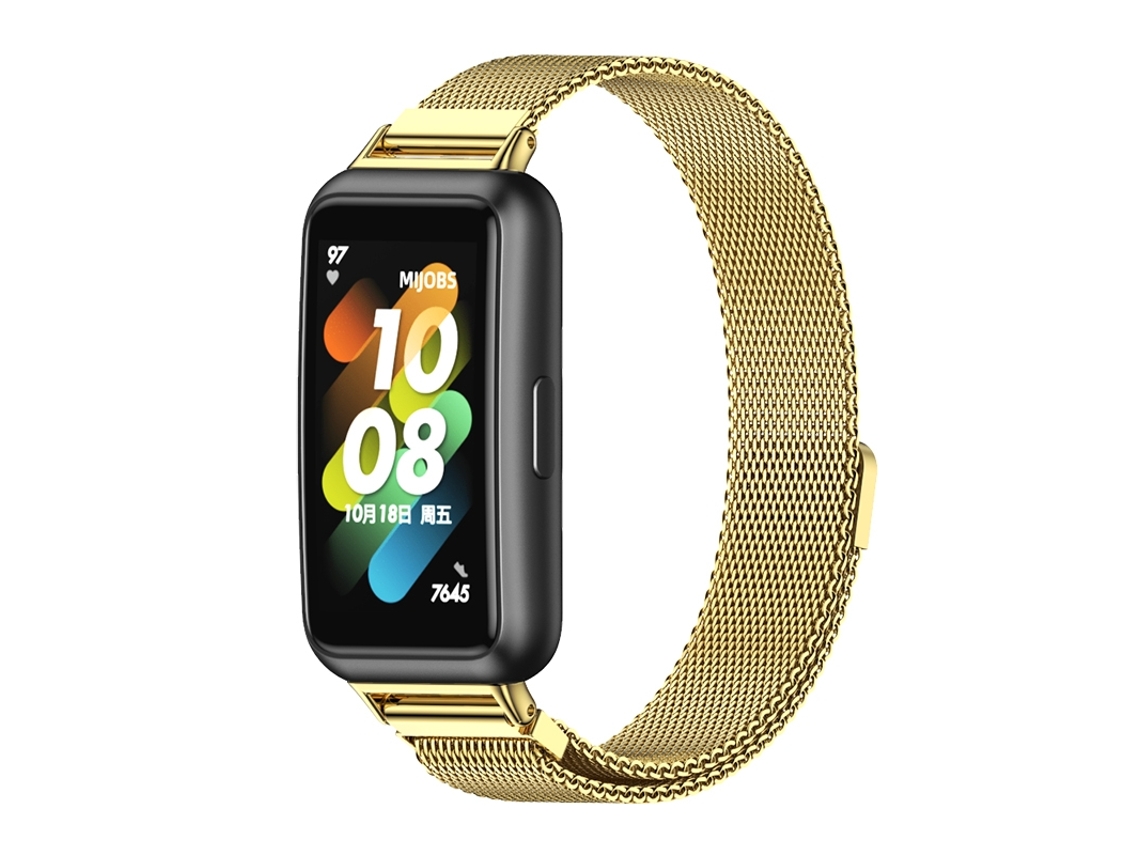 Bracelete de Smartwatch para Huawei Band 7/7 NFC MIJOBS Milan Pulseira magnética de aço inoxidável (ouro)