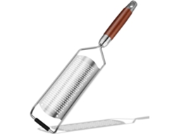 Ralador Profissional De Raspas Limão Com Lâminas Finas, Leve, Para Queijo E Legumes, Cabo Madeira Maciça Aço Inoxidável. Aquaforge